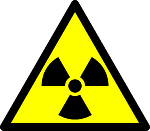Zeigt das Zeichen für Radioaktivität.